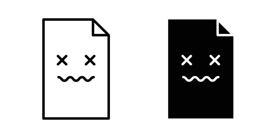 Corrupted file icon vector, illustration icon set Stock Illustration