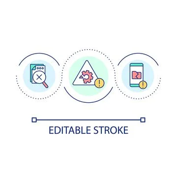 Corrupted files loop concept icon Stock Illustration