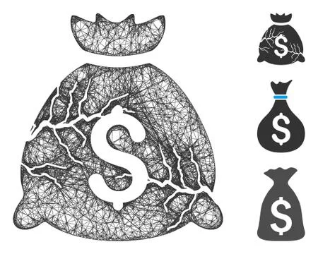 Corrupted Fund Polygonal Web Vector Mesh Illustration Stock Illustration