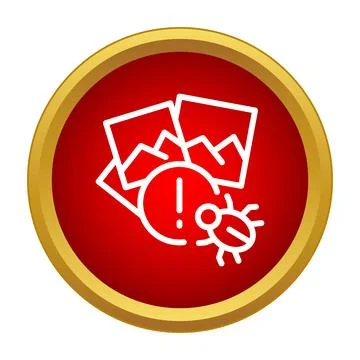 Corrupted image file with virus bug error icon Illustrazione stock