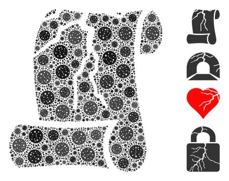 Corrupted Law Document Collage of CoronaVirus Items Stock Illustration
