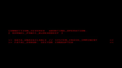 Corrupted sector cyberbreach emerges within a green hexadecimal data Stock Footage 337200866