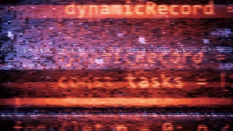 Corrupted source code on a CRT screen with datamoshing and RGB channel split Stockbeeldmateriaal 345026272