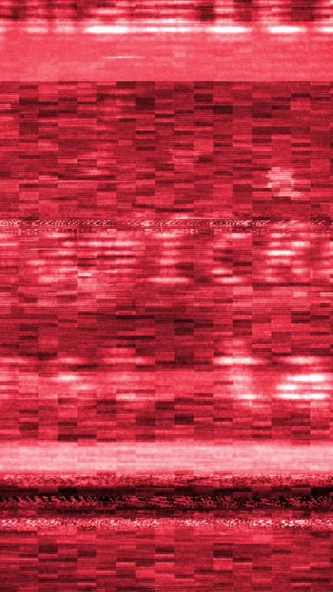 Corrupted source code on a red CRT screen with datamoshing and RGB channel split Video stock 344649811