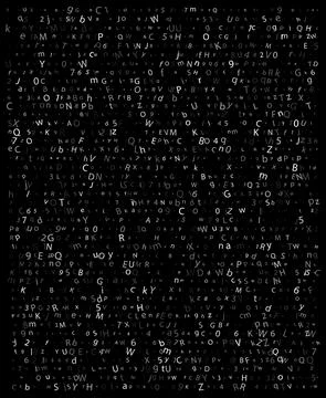 Corrupted source code. vector illustration of computer security. Abstract gli Illustrazione stock