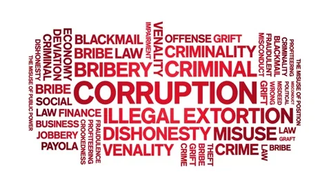 Corruption animated word cloud,animation tag kinetic typography seamless loop. Stock Footage 262318354