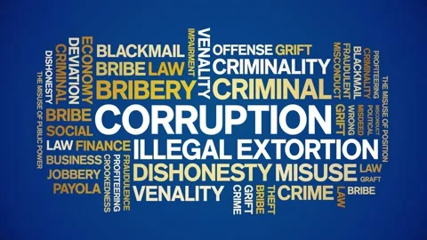 Corruption animated word cloud,animation tag kinetic typography seamless loop. Stock Footage 262320170