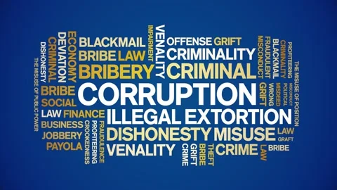 Corruption animated word cloud,animation tag kinetic typography seamless loop. Stock Footage 262320379