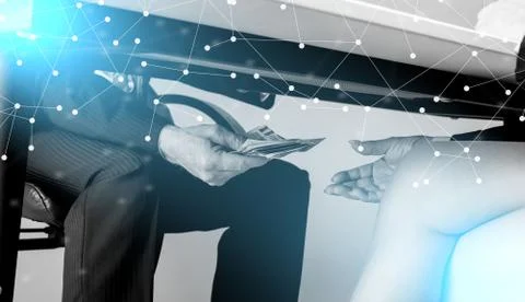 Corruption concept; multiple exposure 스톡 사진