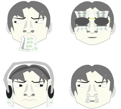 Corruption Faces Stock Illustration