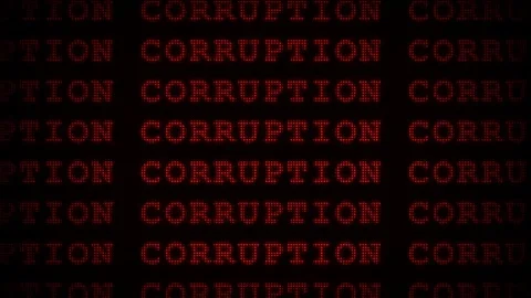 Corruption Glitch Text Animation on Dark Background Stock Footage 336617891