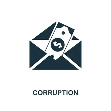Corruption icon. Monochrome style design from management icon collection. UI Stock Illustration