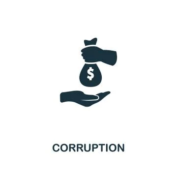 Corruption icon. Premium style design from corruption icon collection. Pixel Stock Illustration