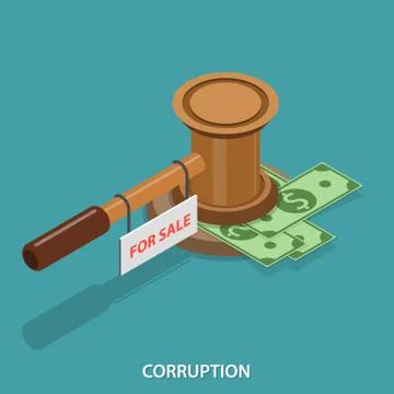 Corruption isometric flat vector concept. Stock Illustration