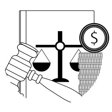 Corruption law judicial Stock Illustration
