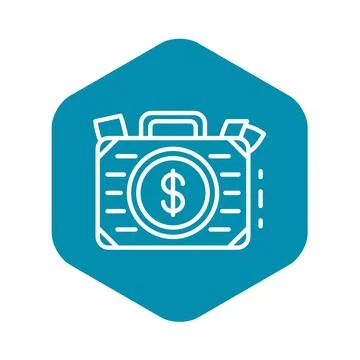 Corruption money case icon, outline style Stock Illustration