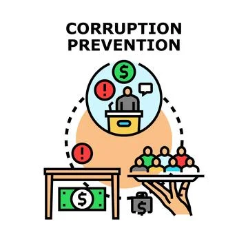 Corruption prevention concept avoiding illegal payments Stock Illustration