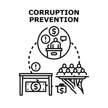 Corruption prevention concept avoiding illegal payments Stock Illustration
