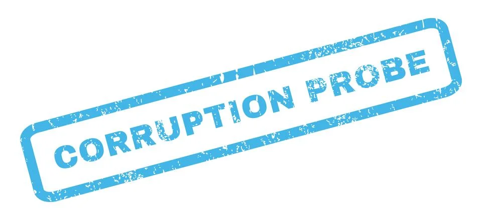 Corruption Probe Rubber Stamp Stock Illustration