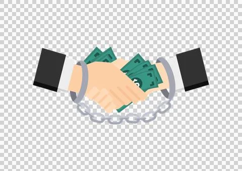 Corruption punishment isolated on transparency background Stock Illustration