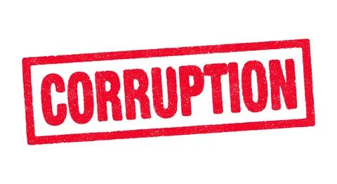 Corruption red ink stamp Stock Illustration