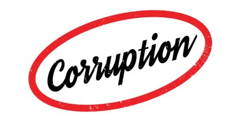 Corruption rubber stamp Stock Illustration