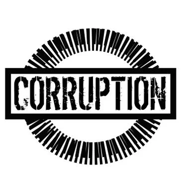 CORRUPTION stamp on white Stock Illustration