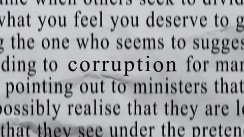 CORRUPTION Text in Centre with High-energy Fast Text Stop-Motion Writing Stock Footage 335286516