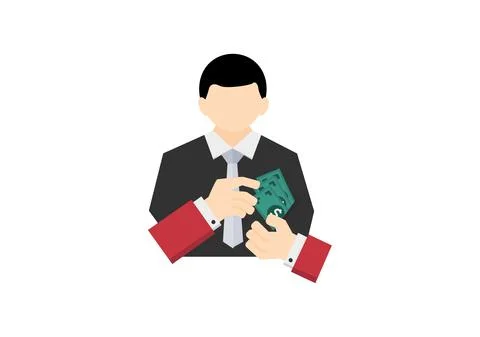 Corruption ways with illegal cash action vector isolated on white background Stock-Illustration