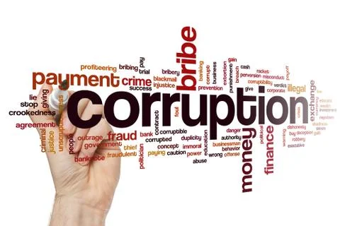 Corruption word cloud Stock Photos