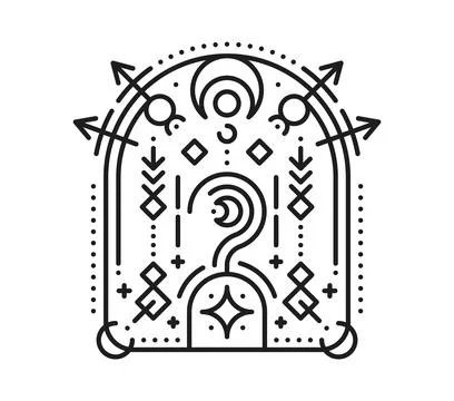 Corsair pirate hand hook esoteric line symbol Stock Illustration