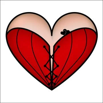 Corset heart, vector Stock Illustration
