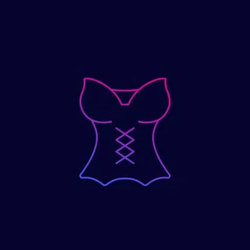 Corset icon, linear Stock Illustration