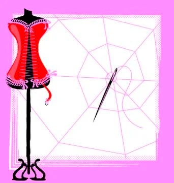 Corset, web and craft Stock Illustration