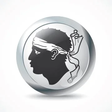 Corsica flag button Illustrazione stock