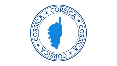 Corsica intro. Badge with the circular n... | Stock Video | Pond5