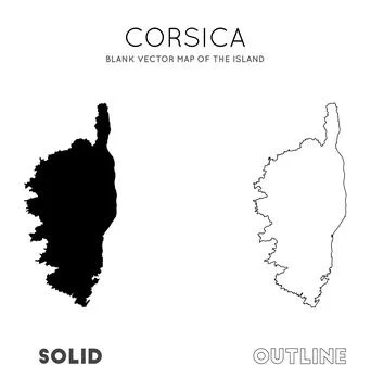 Corsica map. Blank vector map of the Island. Borders of Corsica for your in.. Stockillustratie