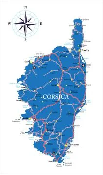 Corsica map Stock Illustration