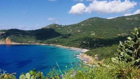 Corsica, view over the sea near Menasina. Stock Footage 309763853