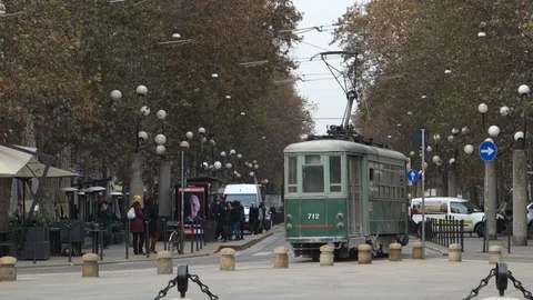 Corso Sempione Tram 스톡 동영상 107743490