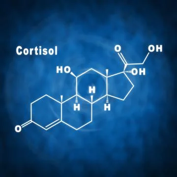 Cortisol Hormone Structural chemical formula Stock Illustration