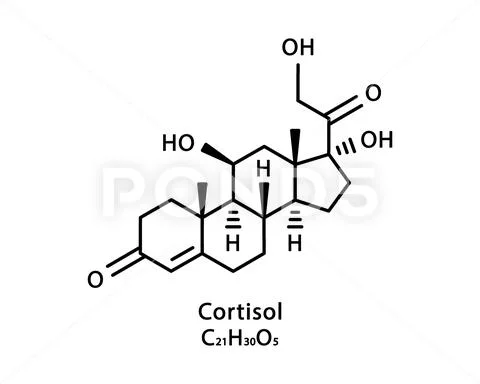 Cortisol molecular structure. Cortisol skeletal chemical formula ...