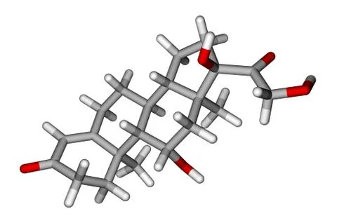 Cortisol sticks molecular model Stock Illustration