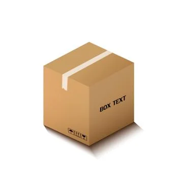 Corton box, postal packing, box on white background, vector illustration Illustration