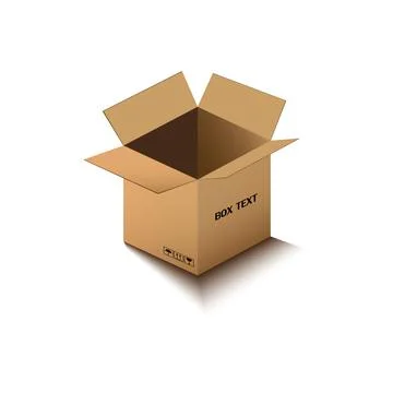 Corton box, postal packing, box on white background, vector illustration Illustrazione stock