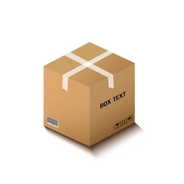 Corton box, postal packing, box on white background, vector illustration Illustrazione stock