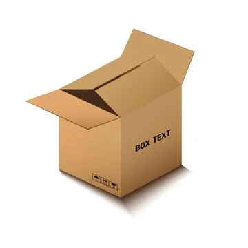 Corton box, postal packing, box on white background, vector illustration Ilustração Stock