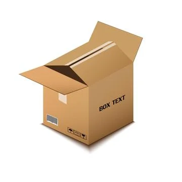 Corton box, postal packing, box on white background, vector illustration Ilustração Stock