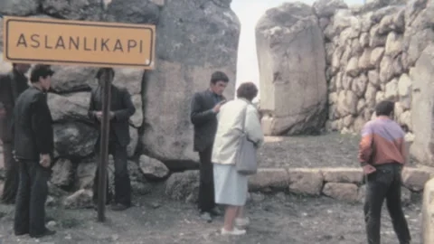 orum Province Turkey 1983 People at the Lions Gate on the walls of Hattusa