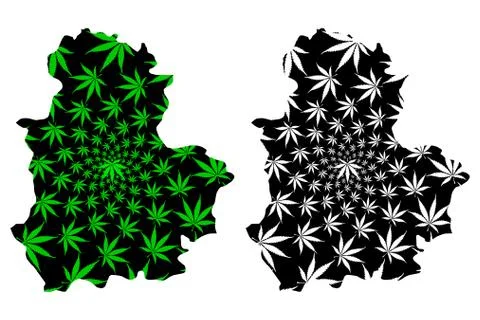 Corum (Provinces of the Republic of Turkey) map is designed cannabis leaf gre Stock Illustration